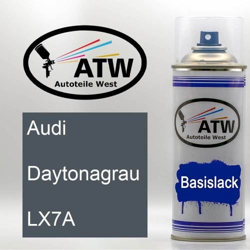 Audi, Daytonagrau, LX7A: 400ml Sprühdose, von ATW Autoteile West.