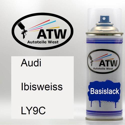 Audi, Ibisweiss, LY9C: 400ml Sprühdose, von ATW Autoteile West.