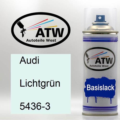 Audi, Lichtgrün, 5436-3: 400ml Sprühdose, von ATW Autoteile West.