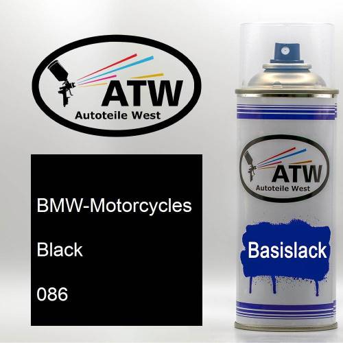 BMW-Motorcycles, Black, 086: 400ml Sprühdose, von ATW Autoteile West.