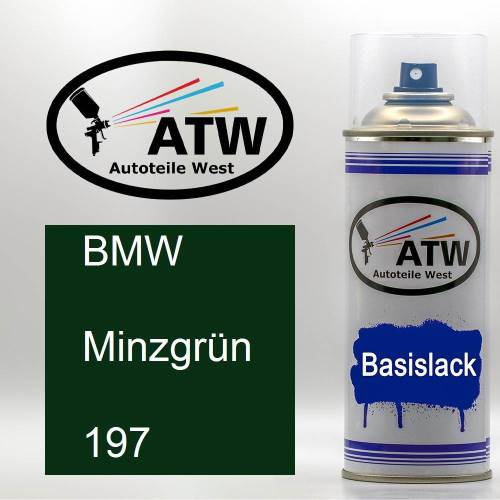 BMW, Minzgrün, 197: 400ml Sprühdose, von ATW Autoteile West.