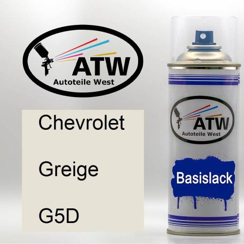 Chevrolet, Greige, G5D: 400ml Sprühdose, von ATW Autoteile West.