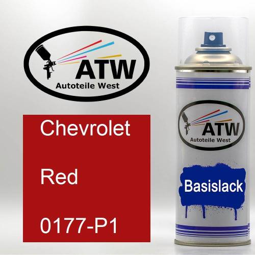 Chevrolet, Red, 0177-P1: 400ml Sprühdose, von ATW Autoteile West.