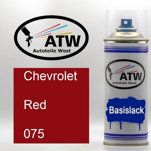 Chevrolet, Red, 075: 400ml Sprühdose, von ATW Autoteile West.