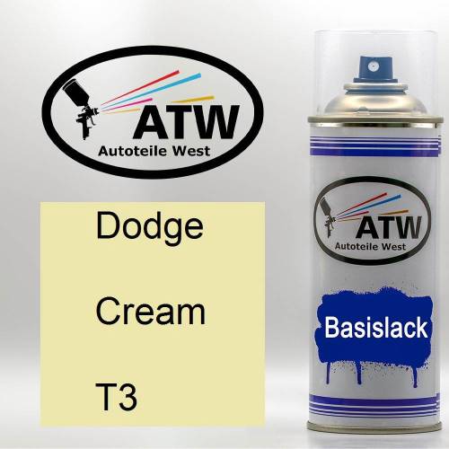 Dodge, Cream, T3: 400ml Sprühdose, von ATW Autoteile West.