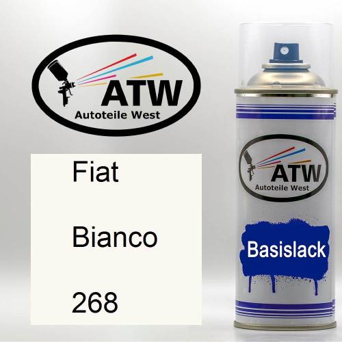 Fiat, Bianco, 268: 400ml Sprühdose, von ATW Autoteile West.