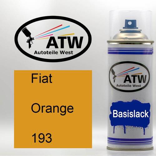 Fiat, Orange, 193: 400ml Sprühdose, von ATW Autoteile West.