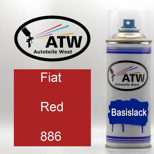 Fiat, Red, 886: 400ml Sprühdose, von ATW Autoteile West.