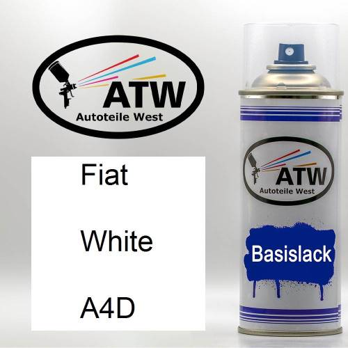 Fiat, White, A4D: 400ml Sprühdose, von ATW Autoteile West.