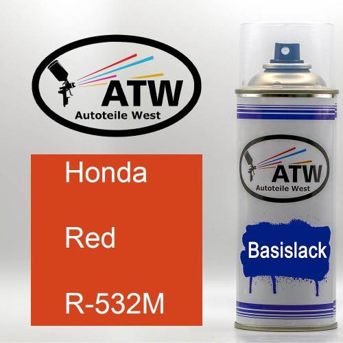 Honda, Red, R-532M: 400ml Sprühdose, von ATW Autoteile West.