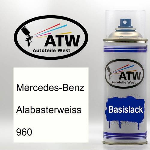 Mercedes-Benz, Alabasterweiss, 960: 400ml Sprühdose, von ATW Autoteile West.