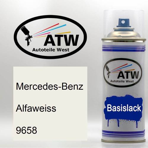 Mercedes-Benz, Alfaweiss, 9658: 400ml Sprühdose, von ATW Autoteile West.