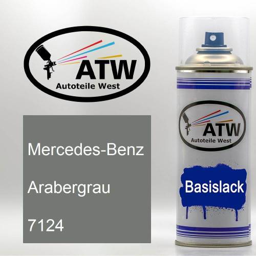 Mercedes-Benz, Arabergrau, 7124: 400ml Sprühdose, von ATW Autoteile West.