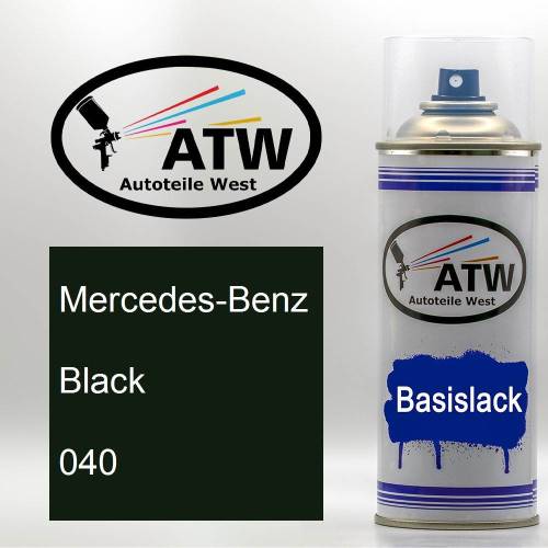 Mercedes-Benz, Black, 040: 400ml Sprühdose, von ATW Autoteile West.