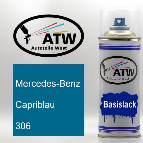 Mercedes-Benz, Capriblau, 306: 400ml Sprühdose, von ATW Autoteile West.