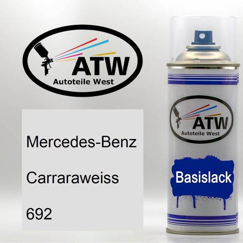 Mercedes-Benz, Carraraweiss, 692: 400ml Sprühdose, von ATW Autoteile West.