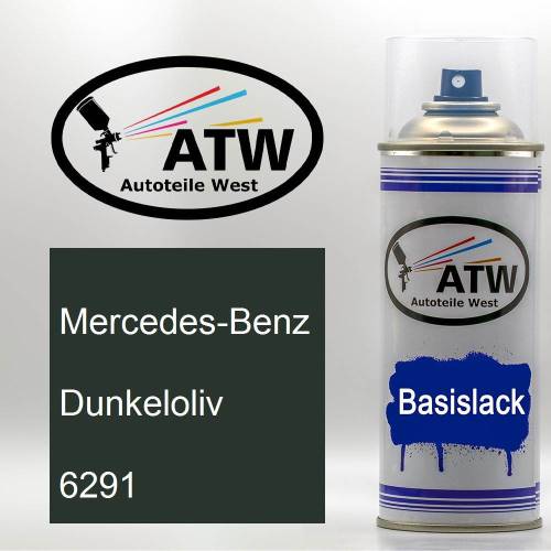 Mercedes-Benz, Dunkeloliv, 6291: 400ml Sprühdose, von ATW Autoteile West.