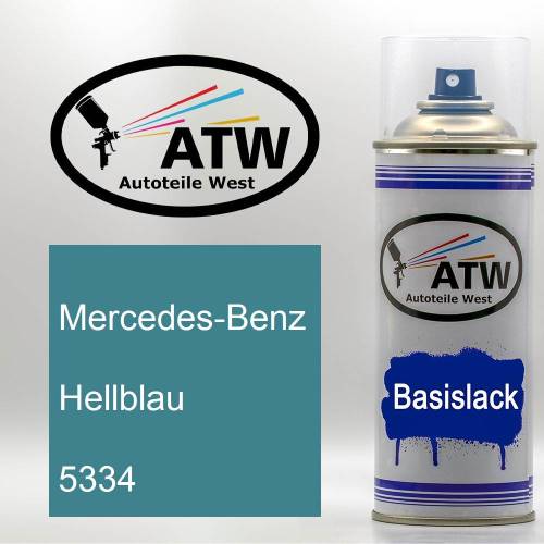 Mercedes-Benz, Hellblau, 5334: 400ml Sprühdose, von ATW Autoteile West.
