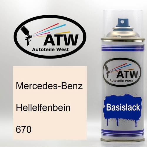 Mercedes-Benz, Hellelfenbein, 670: 400ml Sprühdose, von ATW Autoteile West.