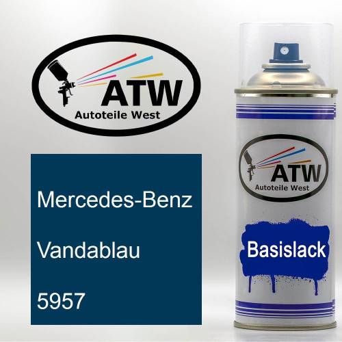 Mercedes-Benz, Vandablau, 5957: 400ml Sprühdose, von ATW Autoteile West.