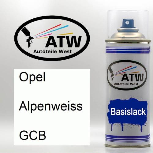 Opel, Alpenweiss, GCB: 400ml Sprühdose, von ATW Autoteile West.