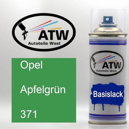 Opel, Apfelgrün, 371: 400ml Sprühdose, von ATW Autoteile West.