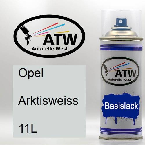 Opel, Arktisweiss, 11L: 400ml Sprühdose, von ATW Autoteile West.