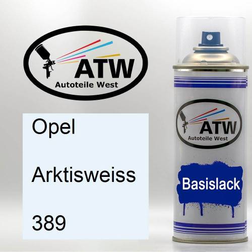 Opel, Arktisweiss, 389: 400ml Sprühdose, von ATW Autoteile West.