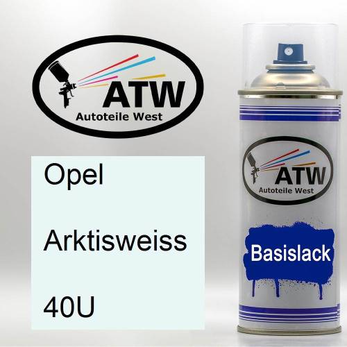 Opel, Arktisweiss, 40U: 400ml Sprühdose, von ATW Autoteile West.