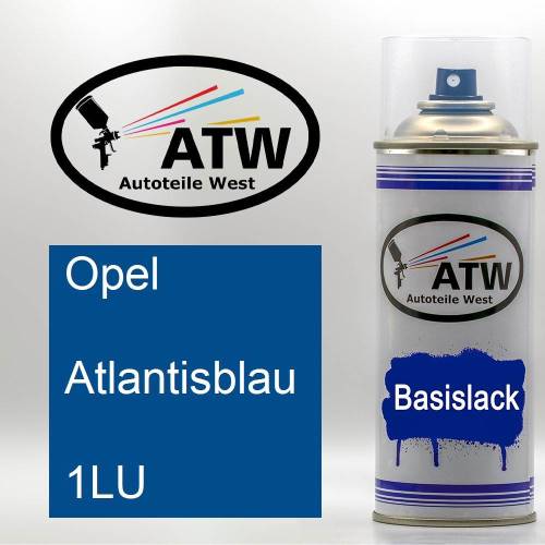 Opel, Atlantisblau, 1LU: 400ml Sprühdose, von ATW Autoteile West.