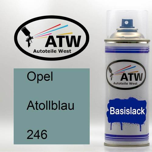 Opel, Atollblau, 246: 400ml Sprühdose, von ATW Autoteile West.