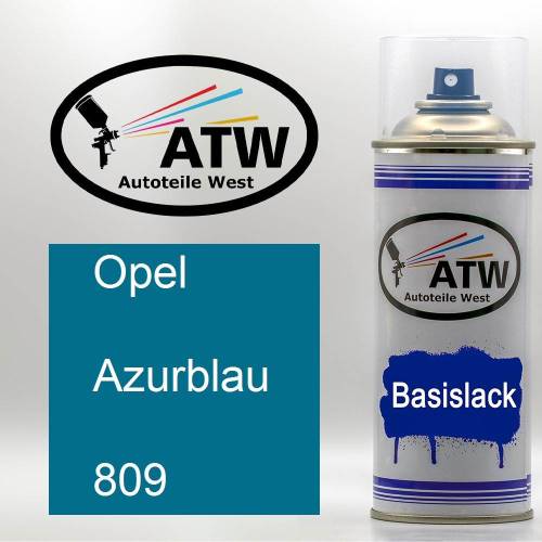 Opel, Azurblau, 809: 400ml Sprühdose, von ATW Autoteile West.