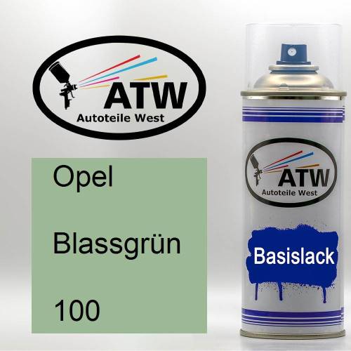 Opel, Blassgrün, 100: 400ml Sprühdose, von ATW Autoteile West.