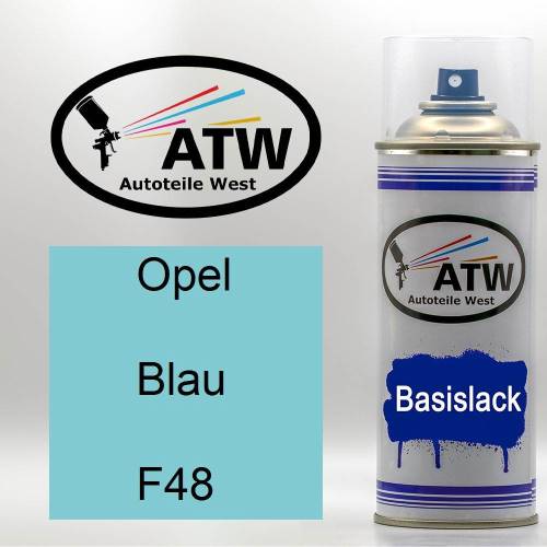 Opel, Blau, F48: 400ml Sprühdose, von ATW Autoteile West.