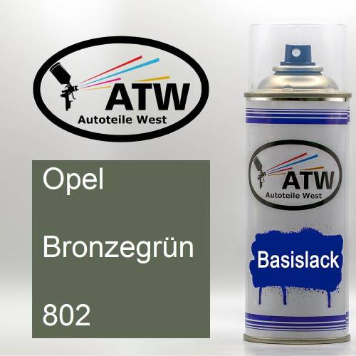 Opel, Bronzegrün, 802: 400ml Sprühdose, von ATW Autoteile West.