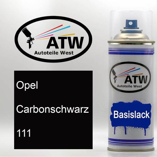 Opel, Carbonschwarz, 111: 400ml Sprühdose, von ATW Autoteile West.