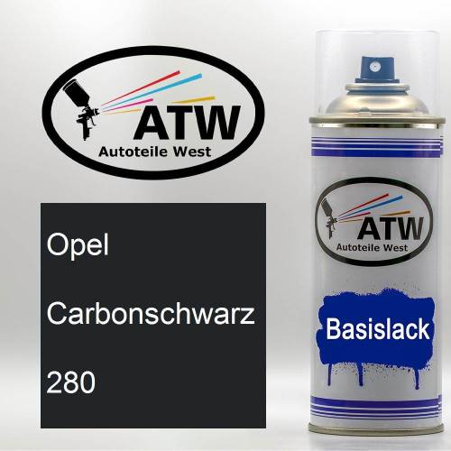 Opel, Carbonschwarz, 280: 400ml Sprühdose, von ATW Autoteile West.