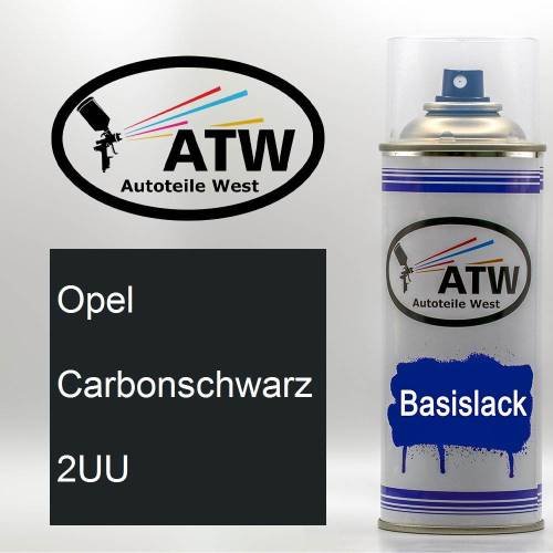 Opel, Carbonschwarz, 2UU: 400ml Sprühdose, von ATW Autoteile West.