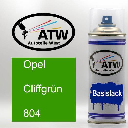 Opel, Cliffgrün, 804: 400ml Sprühdose, von ATW Autoteile West.