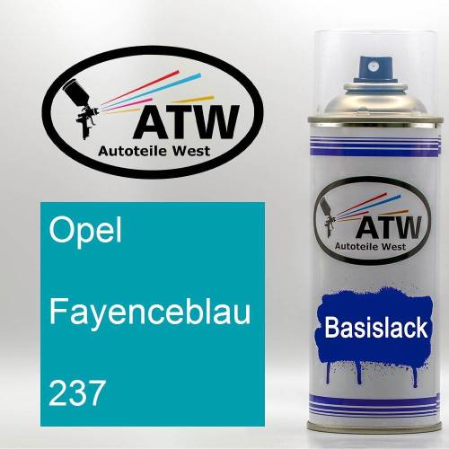 Opel, Fayenceblau, 237: 400ml Sprühdose, von ATW Autoteile West.