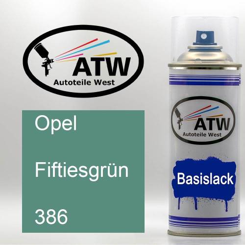 Opel, Fiftiesgrün, 386: 400ml Sprühdose, von ATW Autoteile West.