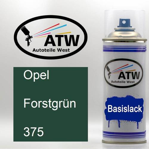 Opel, Forstgrün, 375: 400ml Sprühdose, von ATW Autoteile West.