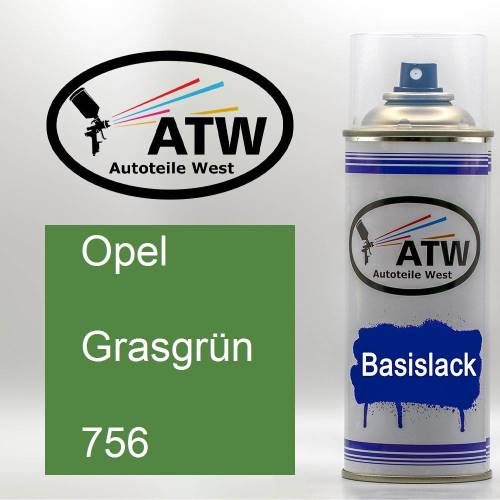 Opel, Grasgrün, 756: 400ml Sprühdose, von ATW Autoteile West.