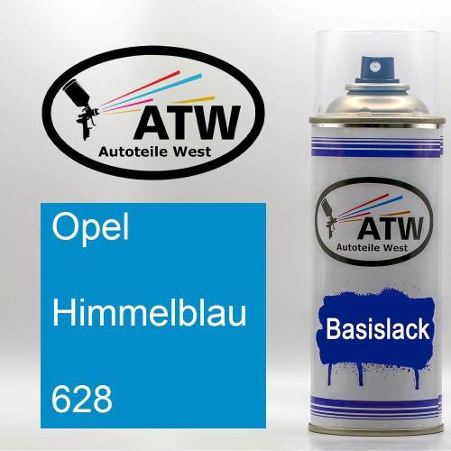 Opel, Himmelblau, 628: 400ml Sprühdose, von ATW Autoteile West.