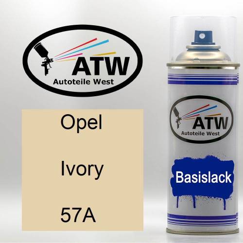 Opel, Ivory, 57A: 400ml Sprühdose, von ATW Autoteile West.