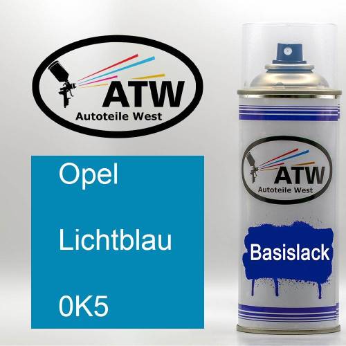 Opel, Lichtblau, 0K5: 400ml Sprühdose, von ATW Autoteile West.