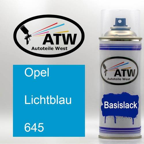 Opel, Lichtblau, 645: 400ml Sprühdose, von ATW Autoteile West.