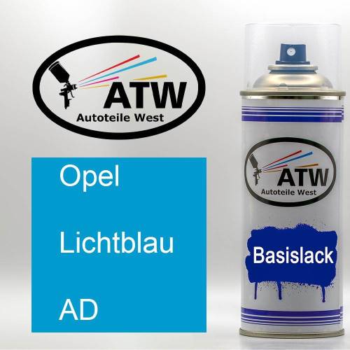 Opel, Lichtblau, AD: 400ml Sprühdose, von ATW Autoteile West.