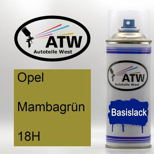 Opel, Mambagrün, 18H: 400ml Sprühdose, von ATW Autoteile West.