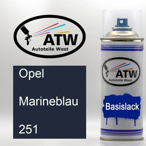 Opel, Marineblau, 251: 400ml Sprühdose, von ATW Autoteile West.